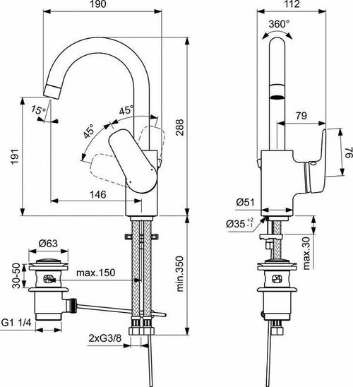 купить Смеситель для умывальника Ideal Standard CERAFLEX B1716AA в Кишинёве 