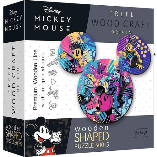 купить Головоломка Trefl (20168) Puzzle din lemn, Mickey Mouse (500+5elem) в Кишинёве 