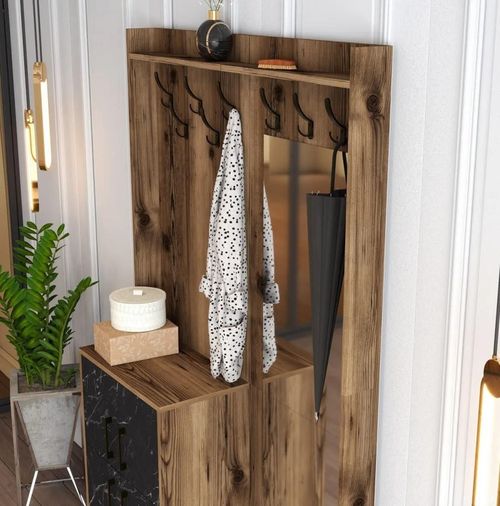 купить Мебель для прихожей Trendy Berlin BC, Nuc, Marmura Neagra, 120x200x35cm (GTR001351) в Кишинёве 