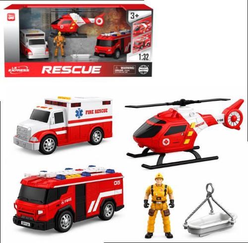 cumpără Mașină Wenyi WY1134A-3 1:32 Set vehicule de salvare cu fricțiune (lumini/sunete) în Chișinău 