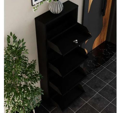 купить Полка для обуви Trendy Locking 4 Piece Metal-Black, 50x136x15cm в Кишинёве 
