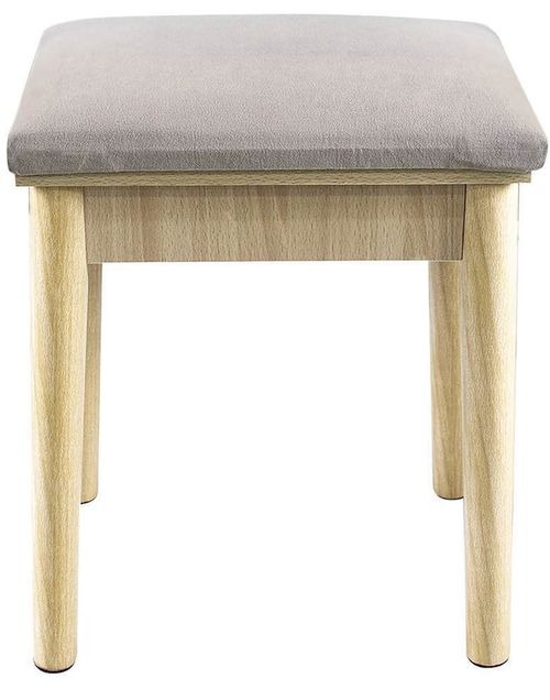 купить Стол Jumi CM-920439 Туалетный столик с банкеткой и овальным зеркалом со светодиодной подсветкой (140x80x40 см), белый/бежевый в Кишинёве 