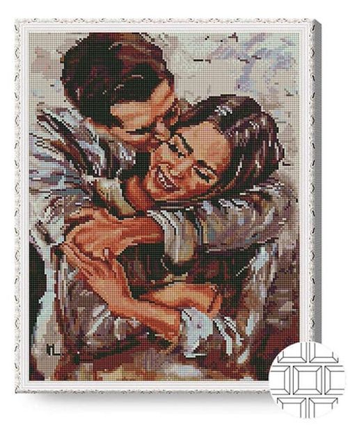 купить Картина по номерам Art Gallery QB205759 Mozaic cu diamante patrate 40x50cm Cuplu indragostit в Кишинёве 