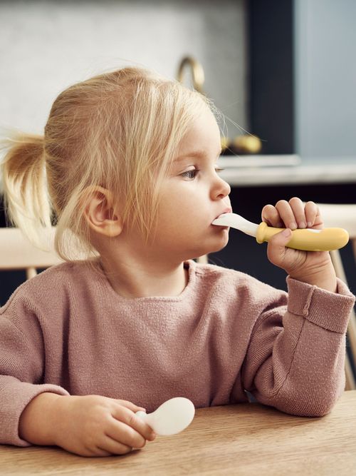 Детские столовые приборы BabyBjorn Powder Yellow, 4 шт. 