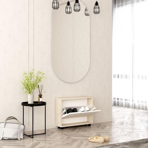купить Полка для обуви Mobildor-Lux Leo Slim 50x16x47H cm Sonoma/White в Кишинёве 