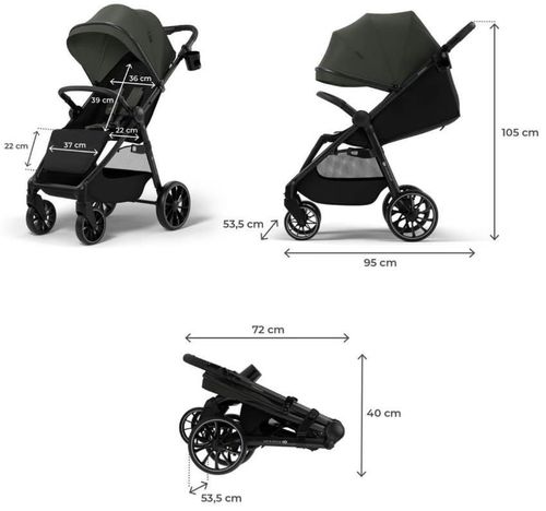 cumpără Сărucior pentru copii KinderKraft Grande 2 Mystic Green (KSGRAN02GRE0000) în Chișinău 