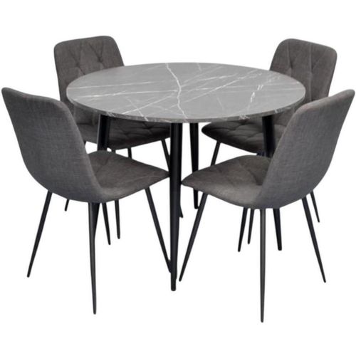 купить Комплект стол и стулья Evelin di Costacurta cтол DT-402-6B + 4 стула YTC-080B Bluvel-14 (Dark grey) в Кишинёве 