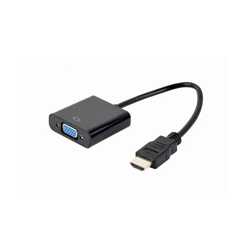 купить Adapter HDMI-VGA Gembird A-HDMI-VGA-04, HDMI to VGA adapter cable, Converts digital HDMI input (19 pin male, v.1.4) into analog VGA output (DB15 female) в Кишинёве 