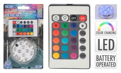купить Аксессуар для бассейна Promstore 53985 Светильник для бассейна 10 разноцветных светодиодов с дистанционным управлением в Кишинёве 