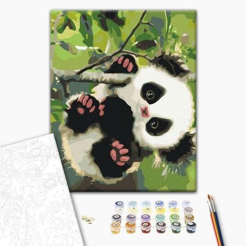 купить Картина по номерам BrushMe RBS51959FC 30x40сm (fără cutie) Panda jucăușă в Кишинёве 