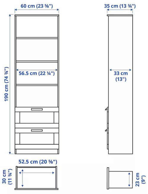 cumpără Raft de birou Ikea Brimnes 60x190 (Alb) în Chișinău 