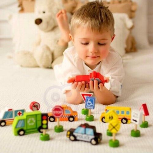 купить Машина Tooky Toy TKF050 Setul de lemn de joacă City, 57332 в Кишинёве 
