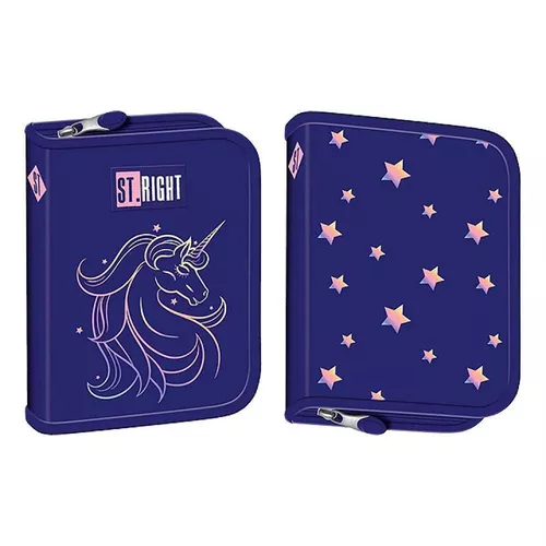 купить Школьный пенал St.RIGHT 57802 Penar 1zip, 20.5x14x3.5cm, Unicorn Glow, textil в Кишинёве 