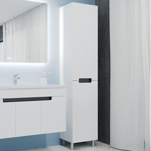 купить Шкаф-пенал Bayro Positano с корзиной 420x1900 правый, белый мат в Кишинёве 