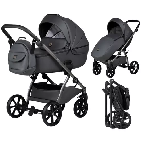 cumpără Сărucior pentru copii Tutis 2in1 UNO5+ Leather 2/1 Jet Black (1402166) în Chișinău 