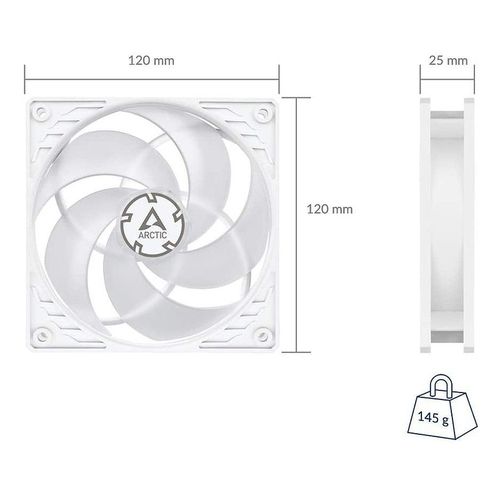 купить Case/CPU FAN Arctic P12 PWM PST, Pressure-optimised Fan with PWM PST, White/White, 120x120x25 mm, 4-Pin-Connector + 4-Pin-Socket, 200-1800rpm, Noise 0.3 Sone, 56.3 CFM (95.7 m3/h) (ACFAN00170A) в Кишинёве 