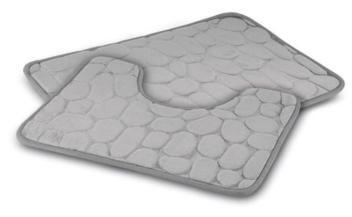 купить Коврик для ванной Tadar Set Light Grey 2pcs 60x40cm/50x40cm в Кишинёве 