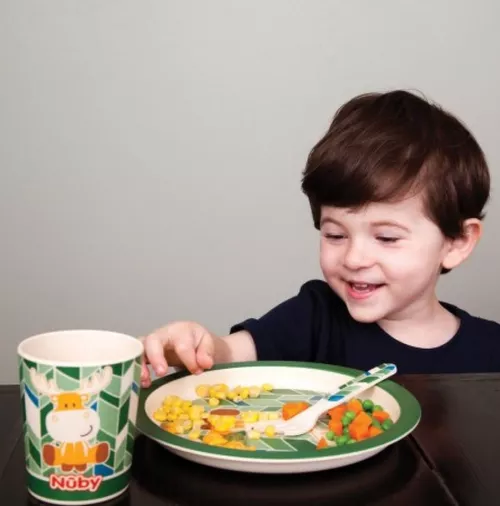 купить Посуда для кормления Nuby ID5498 Набор посуды 5 предметов Bamboo в Кишинёве 