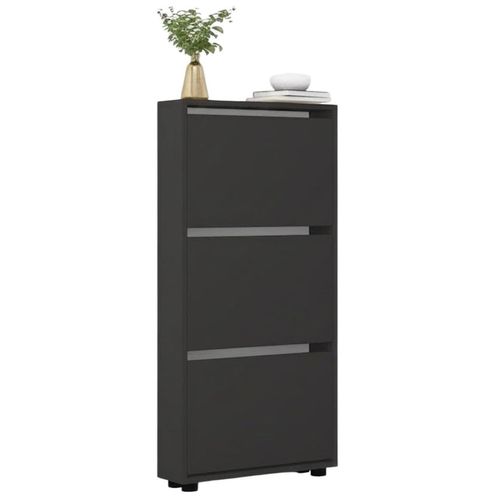 купить Полка для обуви Mobildor-Lux Leo Slim 100x16x125H cm Anthracite в Кишинёве 