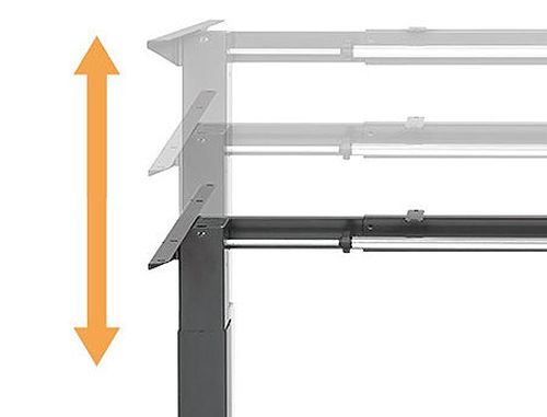 купить Lumi N05-22D Compact Manual Sit-Stand Desk Frame with Square Column, 840~1300mm x 650mm x730~1230mm в Кишинёве 