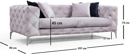 купить Диван Trendy Como Gri deschis, 90x73x197cm (2 locuri) в Кишинёве 
