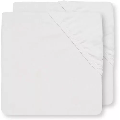 cumpără Lenjerie de pat pentru copii Jollein 2510-507-00001 Cearsaf cu elastic Cotton White, 120x60cm, 2buc în Chișinău 