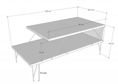 cumpără Măsuţă cafea Trendy Loara, Alb 100x40x50cm în Chișinău 