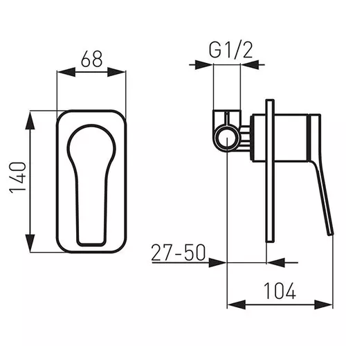 Смеситель FERRO STRATOS BSC7PABL (встроенный душ) 