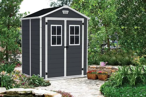 купить Садовый сарай Keter 56117 Breteuil 6x5, 185x152x226cm, gri inchis в Кишинёве 