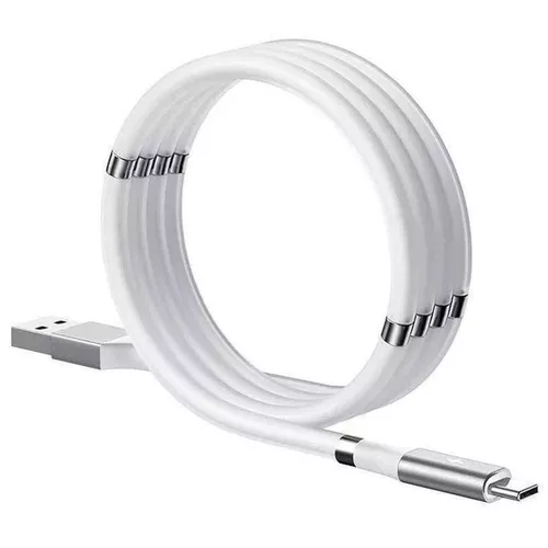 cumpără Cablu telefon mobil Helmet USB to Type-C With Magnetic Organizer 2.1A 1m, White în Chișinău 