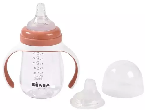 cumpără Cană cu pai Beaba B913585 Biberon de invatare 2in1 din Tritan 210ml, Terracotta în Chișinău 
