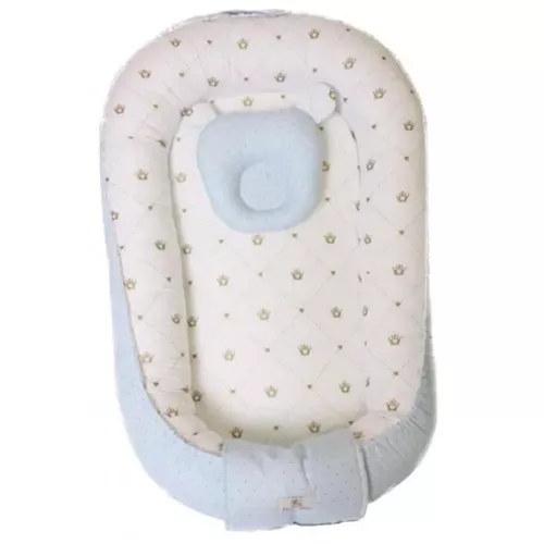 cumpără Cocon pentru bebelusi PernaMea Babynest Buline Albastre (PM.100927/11) în Chișinău 