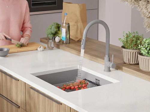 купить Мойка кухонная Primagran Prague 60 Level Undermount Grey + accesorii 470x460 MP6KS#P в Кишинёве 