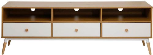 купить Тумба напольная для TV Deco Marani 3 polite 150x40x51H Oak/White в Кишинёве 