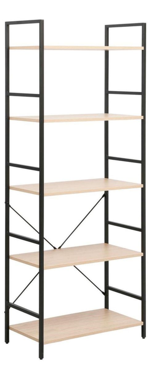 купить Офисный стеллаж Deco Columbus 5 nivele 63x30x158H Oak/Black в Кишинёве 