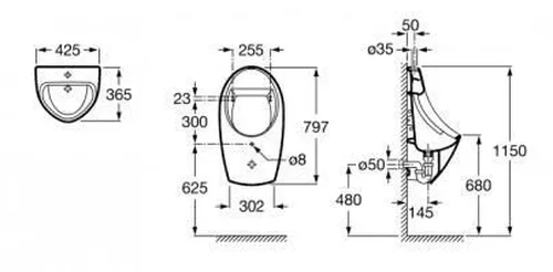 cumpără Pisoar Roca Euret alimentare verticala A35945H000 în Chișinău 