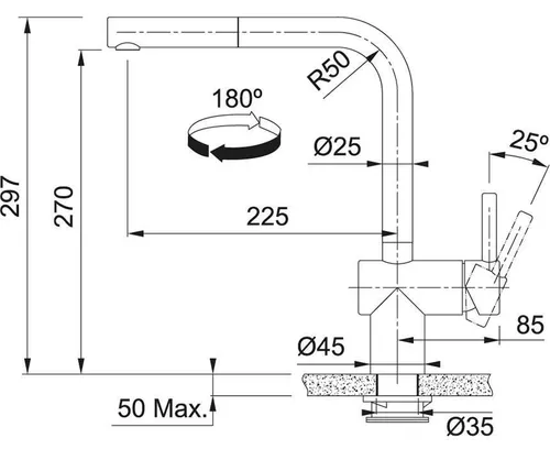 cumpără Bateria bucătărie Franke 115.0625.523 Atlas Sensor Inox în Chișinău 