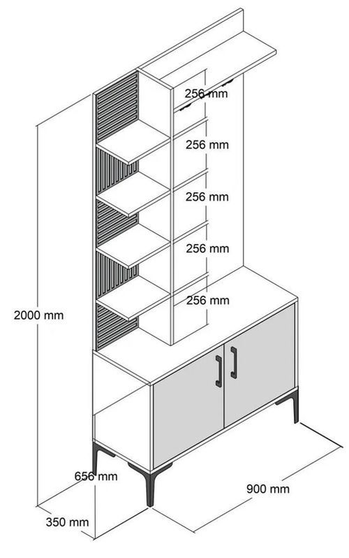 cumpără Mobilă pentru antreu Trendy Viyana D, Nuc, Alb 90x200x35cm (GTR001346) în Chișinău 
