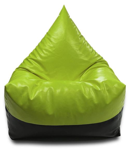 купить Кресло-мешок BeanBag BM5806, Пирамида, XL, глянцевая экокожа MAX, зеленый с черным в Кишинёве 