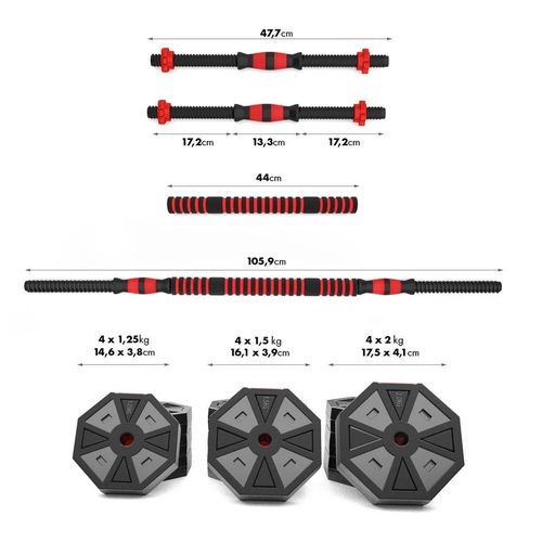 купить Гантель HMS 5512 Set gantere si bare 20kg SGC20 (17-57-030) в Кишинёве 