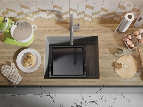 купить Мойка кухонная Primagran Prague 60 Step Level Undermount Grey + accesorii 470x560 MPSKS#P в Кишинёве 