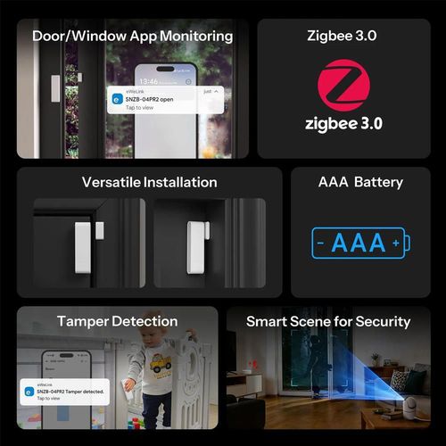 купить Датчик для дверей и окон Sonoff Zigbee Smart Door/Window Sensor SenseGuard DW Gen2 SNZB-04PR2 в Кишинёве 