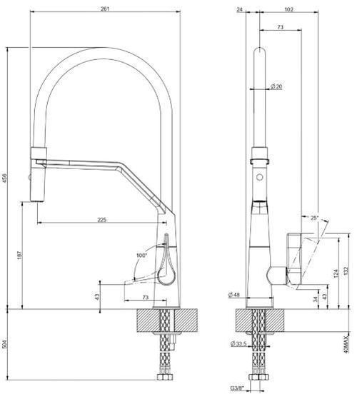 cumpără Bateria bucătărie Gessi 17191-031 Proton Chrome în Chișinău 