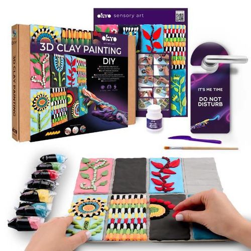 купить Набор для творчества Okto 10047 Tablou 3D cu plastilină aerată Air Clay 30x30сm: Patchwork Garden в Кишинёве 