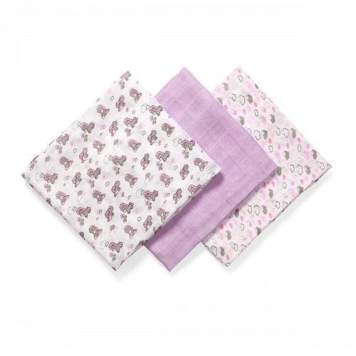 Pelincute din fibre de bambus Babyono Violet (70x70 cm) 3 buc 