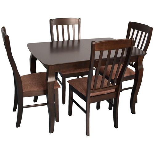 купить Комплект стол и стулья Evelin di Costacurta стол HV-29V Chocolate + 4 стула Wenyi Chocolate/Brown в Кишинёве 