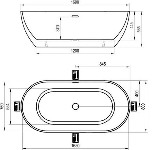 купить Ванна Ravak Freedom O White acryl freestanding 169x80 XC00100020 в Кишинёве 