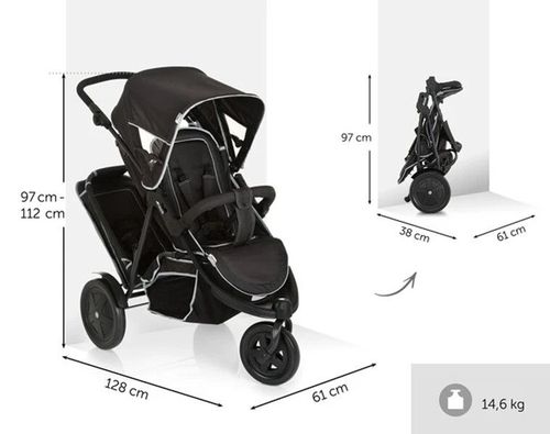 купить Детская коляска Hauck Carucior pentru 2 copii Freerider SH12 Black в Кишинёве 