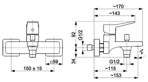 купить Смеситель для ванны kfa armatura Malaga на стену, PVD розовое золото (124014) в Кишинёве 