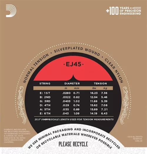 купить Струна для музыкального инструмента D’Addario EJ45 в Кишинёве 
